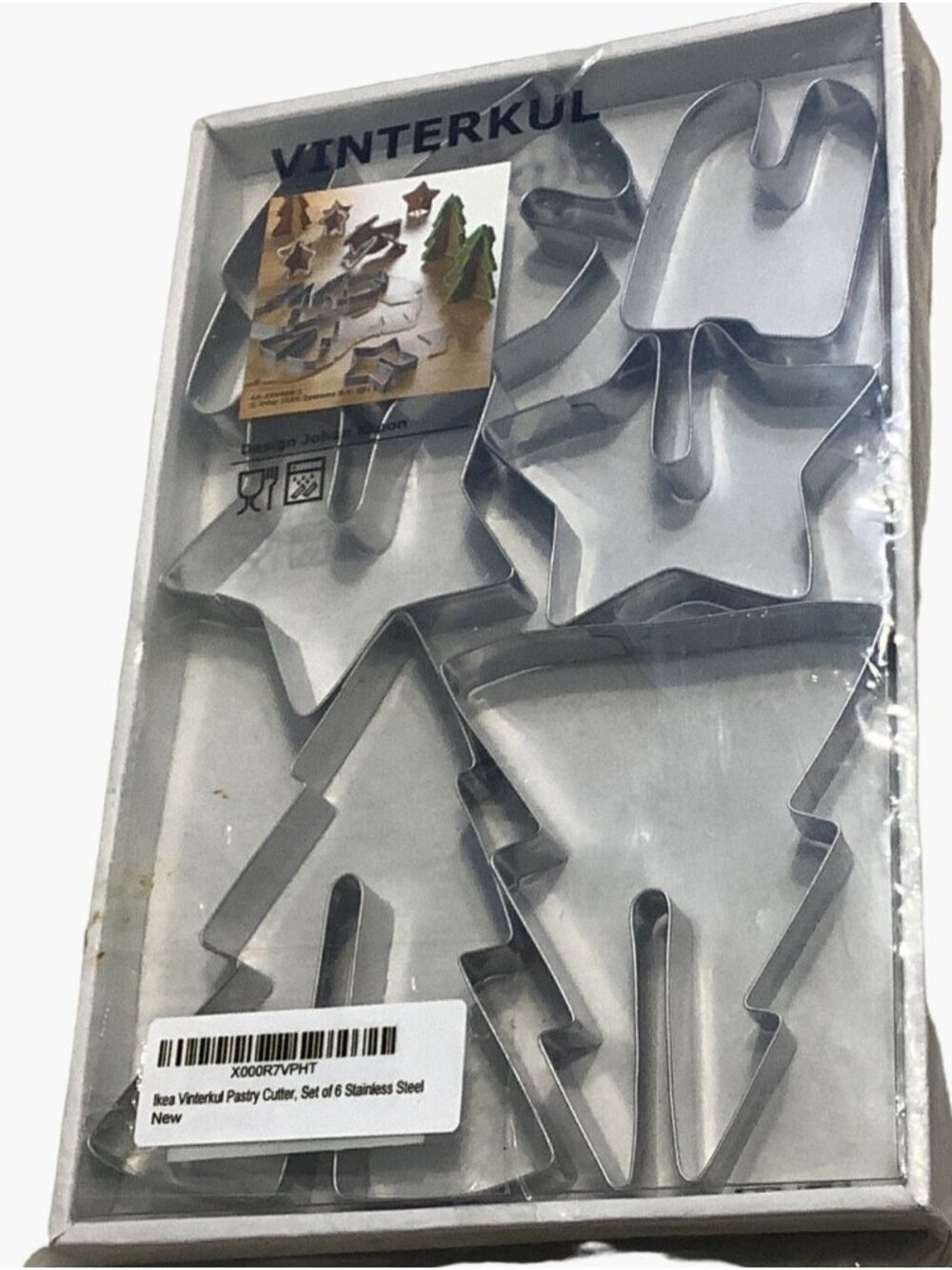 IKEA Vinterkul Pastry Cutter 6 Mixed Shapes Stainless Steel Christmas 2013